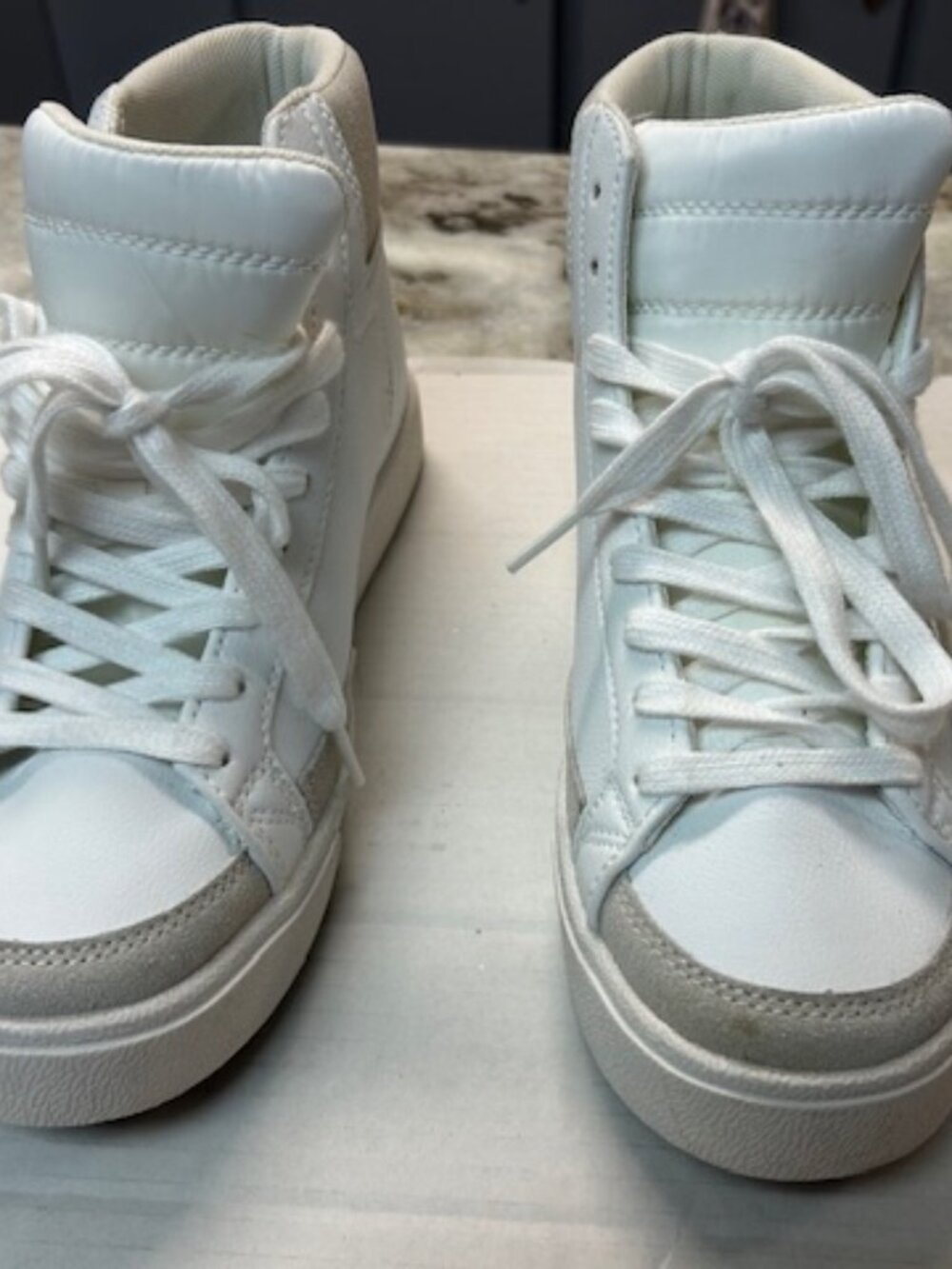 No Boundaries White High Top Sneaker, Size 8, New